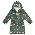 thumbnail image 1 of FORMRS Niños Bathrobe Unisex Hooded Robe Soft Plush Pajamas Sleepwear, Size 10-12T, Christmas Hats, 1 of 7