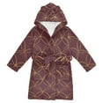 thumbnail image 1 of FORMRS Niños Bathrobe Unisex Hooded Robe Soft Plush Pajamas Sleepwear, Size 10-12T, Circular Gold Pattern, 1 of 7