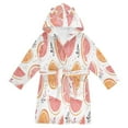 thumbnail image 1 of FORMRS Niños Bathrobe Unisex Hooded Robe Soft Plush Pajamas Sleepwear, Size 10-12T, Citrus Slice, 1 of 7