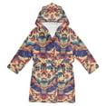 thumbnail image 1 of FORMRS Niños Bathrobe Unisex Hooded Robe Soft Plush Pajamas Sleepwear, Size 10-12T, Colorful Abstract Eagle, 1 of 7