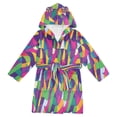thumbnail image 1 of FORMRS Kids Bathrobe Unisex Hooded Robe Toddler Pajamas Sleepwear, Size 10-12T, Colorful Plaid, 1 of 7