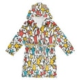 thumbnail image 1 of FORMRS Niños Bathrobe Unisex Hooded Robe Soft Plush Pajamas Sleepwear, Size 10-12T, Colorful Stars, 1 of 7