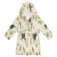 thumbnail image 1 of FORMRS Niños Bathrobe Unisex Hooded Robe Soft Plush Pajamas Sleepwear, Size 10-12T, Cowboy Pattern, 1 of 7