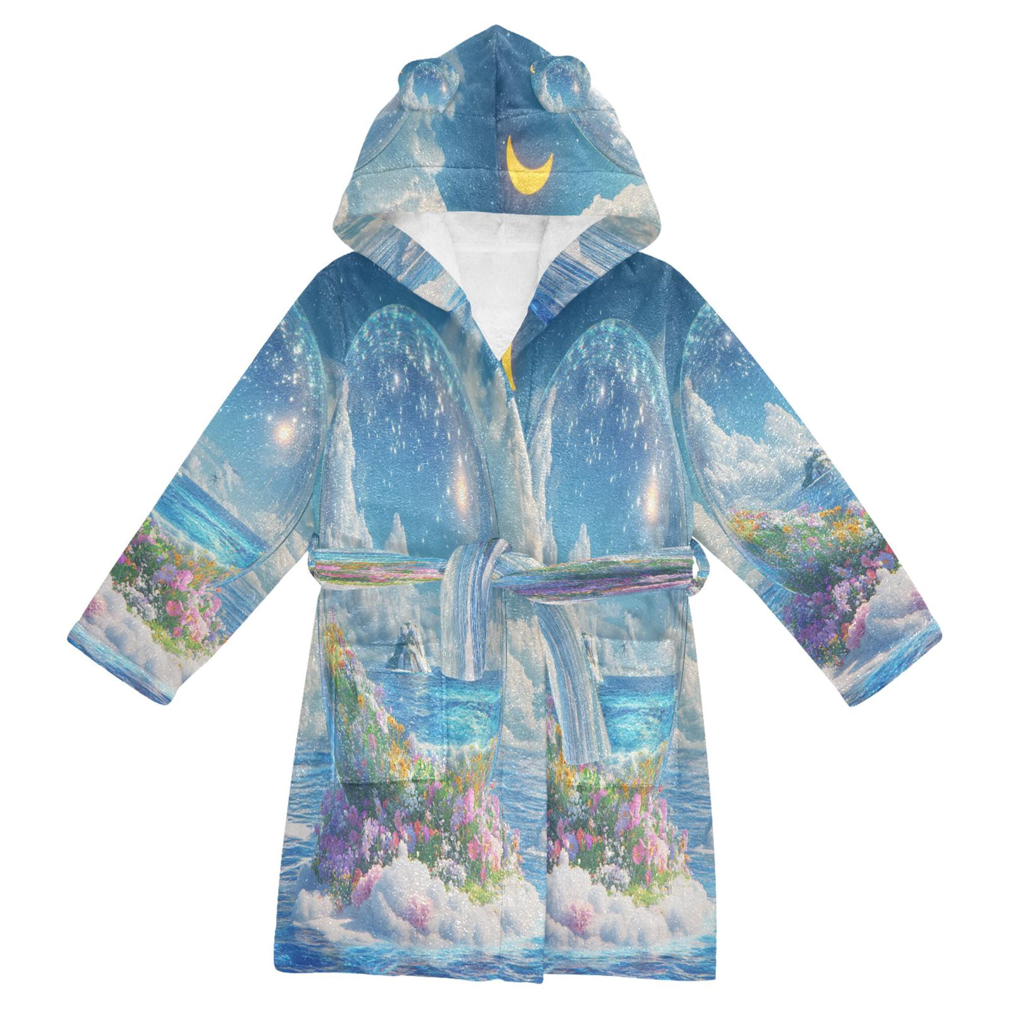 FORMRS Niños Bathrobe Unisex Hooded Robe Soft Plush Pajamas Sleepwear ...