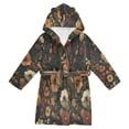 thumbnail image 1 of FORMRS Niños Bathrobe Unisex Hooded Robe Toddler Pajamas Sleepwear, Size 10-12T, Dark Floral Pattern, 1 of 7