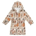 thumbnail image 1 of FORMRS Niños Bathrobe Unisex Hooded Robe Soft Plush Pajamas Sleepwear, Size 10-12T, Fall Acorns Pattern, 1 of 7