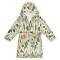 thumbnail image 1 of FORMRS Niños Bathrobe Unisex Hooded Robe Soft Plush Pajamas Sleepwear, Size 10-12T, Floral Design, 1 of 7
