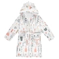 thumbnail image 1 of FORMRS Niños Bathrobe Unisex Hooded Robe Soft Plush Pajamas Sleepwear, Size 10-12T, Garden Pattern, 1 of 7