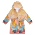 thumbnail image 1 of FORMRS Niños Bathrobe Unisex Hooded Robe Soft Plush Pajamas Sleepwear, Size 10-12T, Goldfish, 1 of 7