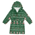 thumbnail image 1 of FORMRS Niños Bathrobe Unisex Hooded Robe Soft Plush Pajamas Sleepwear, Size 10-12T, Green Christmas Trees, 1 of 7