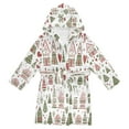 thumbnail image 1 of FORMRS Niños Bathrobe Unisex Hooded Robe Soft Plush Pajamas Sleepwear, Size 10-12T, Green Nordic Christmas, 1 of 7