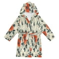 thumbnail image 1 of FORMRS Kids Bathrobe Unisex Hooded Robe Toddler Pajamas Sleepwear, Size 10-12T, Large Red Floral Pattern, 1 of 7