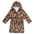thumbnail image 1 of FORMRS Niños Bathrobe Unisex Hooded Robe Soft Plush Pajamas Sleepwear, Size 10-12T, Leopard Pattern, 1 of 7