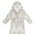 thumbnail image 1 of FORMRS Niños Bathrobe Unisex Hooded Robe Soft Plush Pajamas Sleepwear, Size 10-12T, Light Gray Pattern, 1 of 7