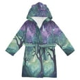 thumbnail image 1 of FORMRS Niños Bathrobe Unisex Hooded Robe Soft Plush Pajamas Sleepwear, Size 10-12T, Moonlight Forest, 1 of 7
