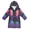 thumbnail image 1 of FORMRS Niños Bathrobe Unisex Hooded Robe Soft Plush Pajamas Sleepwear, Size 10-12T, Night Neon Road, 1 of 7