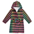 thumbnail image 1 of FORMRS Kids Bathrobe Unisex Hooded Robe Toddler Pajamas Sleepwear, Size 10-12T, Pink Block Pattern, 1 of 7