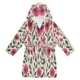 thumbnail image 1 of FORMRS Niños Bathrobe Unisex Hooded Robe Soft Plush Pajamas Sleepwear, Size 10-12T, Pink Flowers, 1 of 7