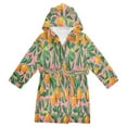 thumbnail image 1 of FORMRS Niños Bathrobe Unisex Hooded Robe Soft Plush Pajamas Sleepwear, Size 10-12T, Pink Oranges, 1 of 7