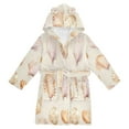 thumbnail image 1 of FORMRS Niños Bathrobe Unisex Hooded Robe Soft Plush Pajamas Sleepwear, Size 10-12T, Pink Seashell, 1 of 7