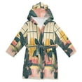 thumbnail image 1 of FORMRS Niños Bathrobe Unisex Hooded Robe Soft Plush Pajamas Sleepwear, Size 10-12T, Pink Sunset, 1 of 7