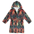 thumbnail image 1 of FORMRS Niños Bathrobe Unisex Hooded Robe Soft Plush Pajamas Sleepwear, Size 10-12T, Red Abstract, 1 of 7