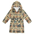 thumbnail image 1 of FORMRS Niños Bathrobe Unisex Hooded Robe Soft Plush Pajamas Sleepwear, Size 10-12T, Red Geometric, 1 of 7