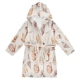 thumbnail image 1 of FORMRS Niños Bathrobe Unisex Hooded Robe Soft Plush Pajamas Sleepwear, Size 10-12T, Red Watercolor Seashells, 1 of 7