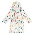thumbnail image 1 of FORMRS Niños Bathrobe Unisex Hooded Robe Soft Plush Pajamas Sleepwear, Size 10-12T, Retro Shapes, 1 of 7
