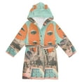 thumbnail image 1 of FORMRS Niños Bathrobe Unisex Hooded Robe Soft Plush Pajamas Sleepwear, Size 10-12T, Retro UFO, 1 of 7