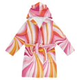 thumbnail image 1 of FORMRS Niños Bathrobe Unisex Hooded Robe Soft Plush Pajamas Sleepwear, Size 10-12T, Swirling Lines, 1 of 7