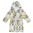 thumbnail image 1 of FORMRS Niños Bathrobe Unisex Hooded Robe Soft Plush Pajamas Sleepwear, Size 10-12T, Trucks Pattern, 1 of 7
