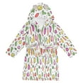 thumbnail image 1 of FORMRS Niños Bathrobe Unisex Hooded Robe Soft Plush Pajamas Sleepwear, Size 10-12T, Various Vegetables Pattern, 1 of 7