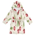 thumbnail image 1 of FORMRS Niños Bathrobe Unisex Hooded Robe Soft Plush Pajamas Sleepwear, Size 10-12T, Watercolor Cherry, 1 of 7
