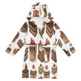 thumbnail image 1 of FORMRS Niños Bathrobe Unisex Hooded Robe Soft Plush Pajamas Sleepwear, Size 10-12T, White Sweet Cakes, 1 of 7