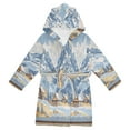 thumbnail image 1 of FORMRS Niños Bathrobe Unisex Hooded Robe Soft Plush Pajamas Sleepwear, Size 10-12T, Winter Mountain, 1 of 7