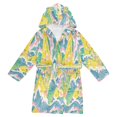thumbnail image 1 of FORMRS Niños Bathrobe Unisex Hooded Robe Soft Plush Pajamas Sleepwear, Size 10-12T, Yellow Mountains, 1 of 7