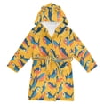thumbnail image 1 of FORMRS Niños Bathrobe Unisex Hooded Robe Soft Plush Pajamas Sleepwear, Size 10-12T, Yellow Sardines Pattern, 1 of 7