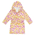 thumbnail image 1 of FORMRS Niños Bathrobe Unisex Hooded Robe Soft Plush Pajamas Sleepwear, Size 10-12T, Yellow Stars Pattern, 1 of 7