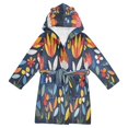 thumbnail image 1 of FORMRS Niños Bathrobe Unisex Hooded Robe Soft Plush Pajamas Sleepwear, Size 2-3T, Art Flowers, 1 of 7