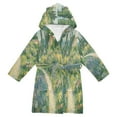 thumbnail image 1 of FORMRS Niños Bathrobe Unisex Hooded Robe Soft Plush Pajamas Sleepwear, Size 2-3T, Art Garden Scene, 1 of 7