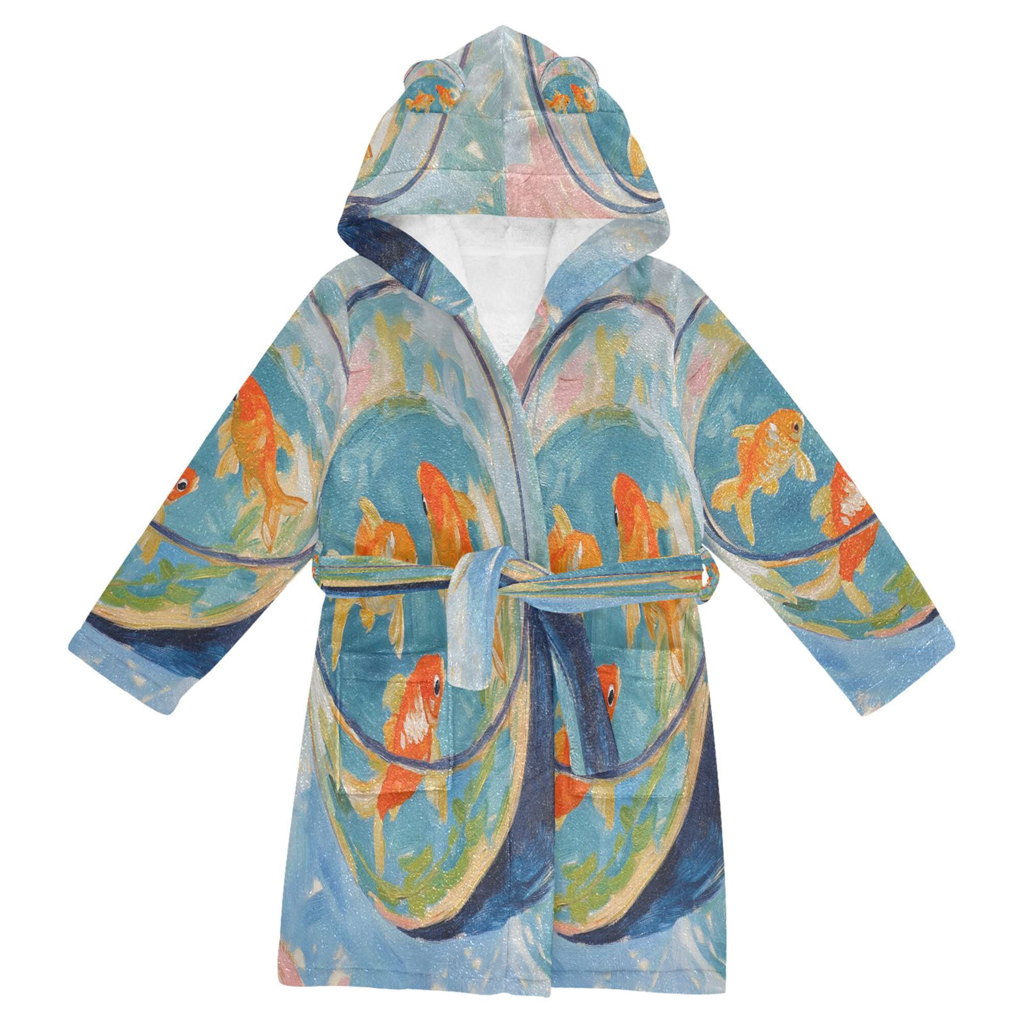 FORMRS Niños Bathrobe Unisex Hooded Robe Soft Plush Pajamas Sleepwear ...