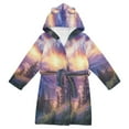 thumbnail image 1 of FORMRS Niños Bathrobe Unisex Hooded Robe Soft Plush Pajamas Sleepwear, Size 2-3T, Beautiful Mountain, 1 of 7