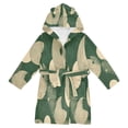 thumbnail image 1 of FORMRS Niños Bathrobe Unisex Hooded Robe Soft Plush Pajamas Sleepwear, Size 2-3T, Beige Abstract, 1 of 7
