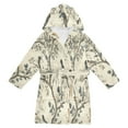 thumbnail image 1 of FORMRS Niños Bathrobe Unisex Hooded Robe Soft Plush Pajamas Sleepwear, Size 2-3T, Beige Birds, 1 of 7