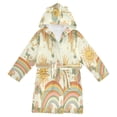 thumbnail image 1 of FORMRS Niños Bathrobe Unisex Hooded Robe Soft Plush Pajamas Sleepwear, Size 2-3T, Beige Clouds, 1 of 7