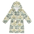 thumbnail image 1 of FORMRS Niños Bathrobe Unisex Hooded Robe Soft Plush Pajamas Sleepwear, Size 2-3T, Beige Floral Pattern, 1 of 7