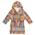 thumbnail image 1 of FORMRS Niños Bathrobe Unisex Hooded Robe Soft Plush Pajamas Sleepwear, Size 2-3T, Beige Jar, 1 of 7