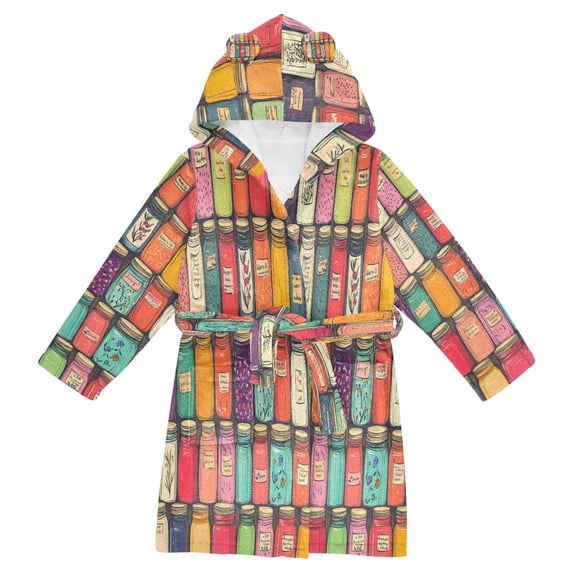 FORMRS Niños Bathrobe Unisex Hooded Robe Soft Plush Pajamas Sleepwear, Size 2-3T, Beige Jar