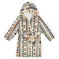 thumbnail image 1 of FORMRS Niños Bathrobe Unisex Hooded Robe Soft Plush Pajamas Sleepwear, Size 2-3T, Black Abstract Dots, 1 of 7